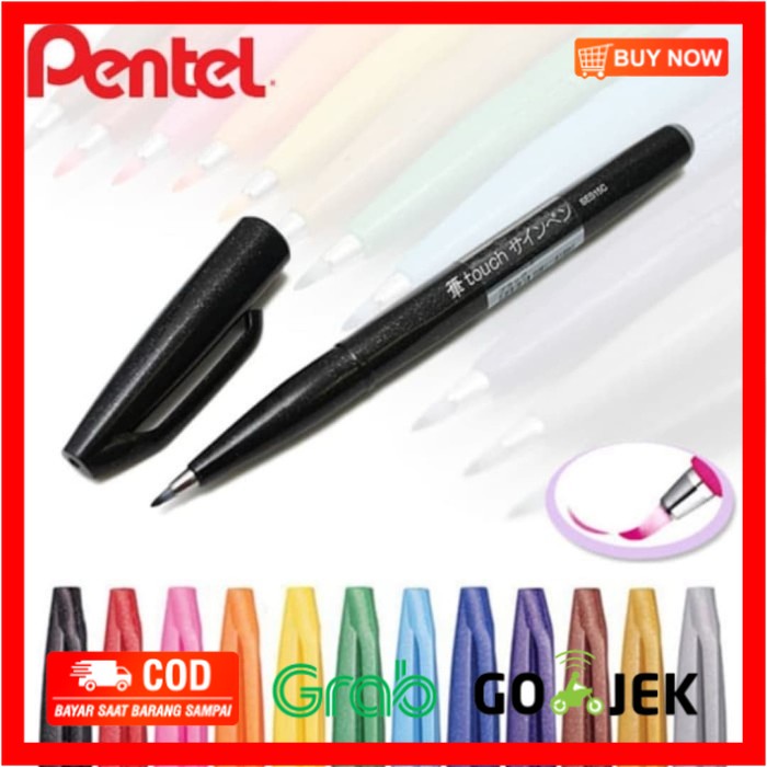 

(BISA COD) Pentel Touch Brush Pen, Brushpen Satuan.