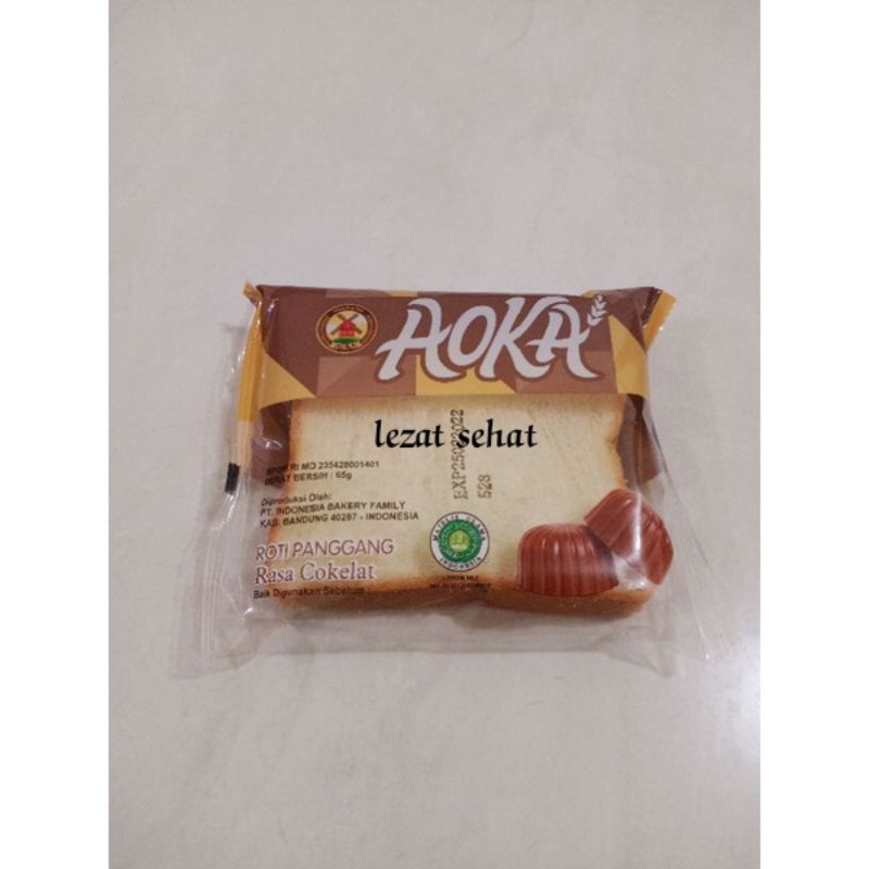 Lezatsehat - Aoka Roti Panggang Lembut 1 Dus isi 60pcs-Coklat