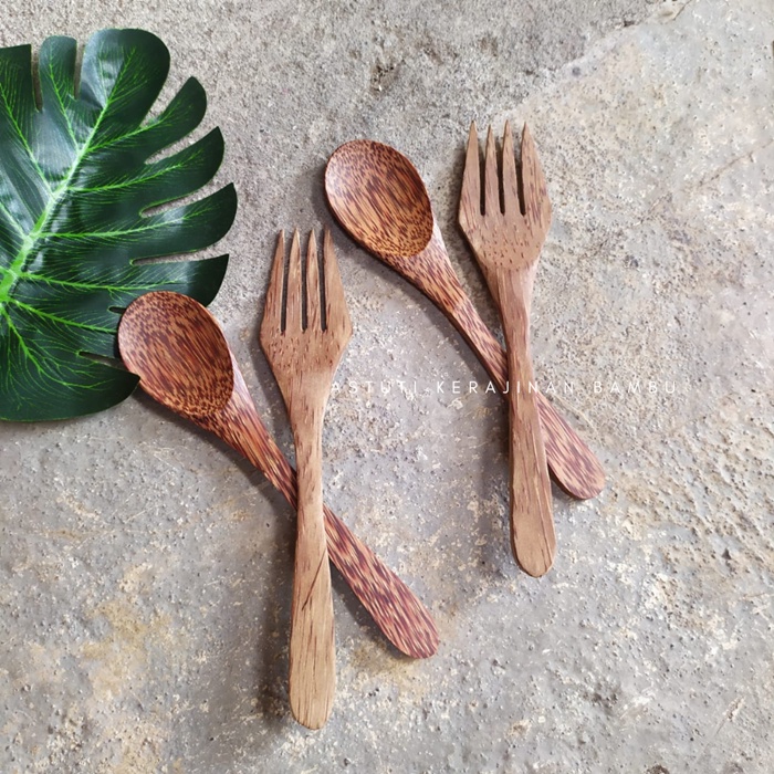 Sendok Garpu Kayu Kelapa/Kayu Glugu 1 SET/Cutlery Set Kayu