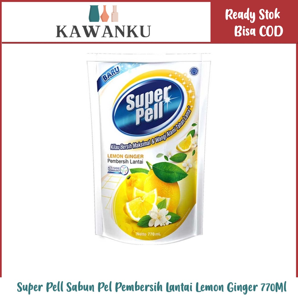 Super Pell Sabun Pel Pembersih Lantai Lemon Ginger 770Ml