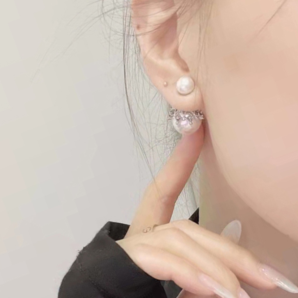 Anting Tusuk Gantung Wanita Desain Geometri Hias Mutiara Gaya Mewahromantis Untuk Pernikahan