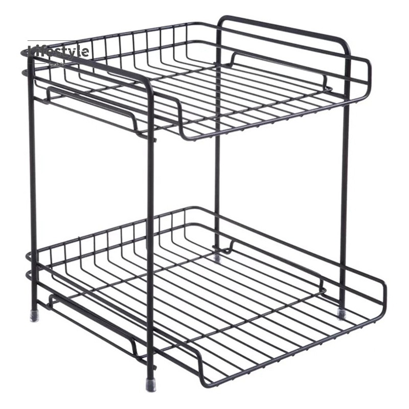 Double Layer Tableware Storage Rack Holder Shelf Dish Drain For