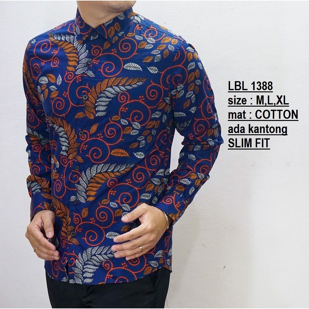 BAJU BATIK PRIA SLIM FIT KEMEJA BATIK SOLO KEMEJA BATIK KATUN ELEGAN LBL377