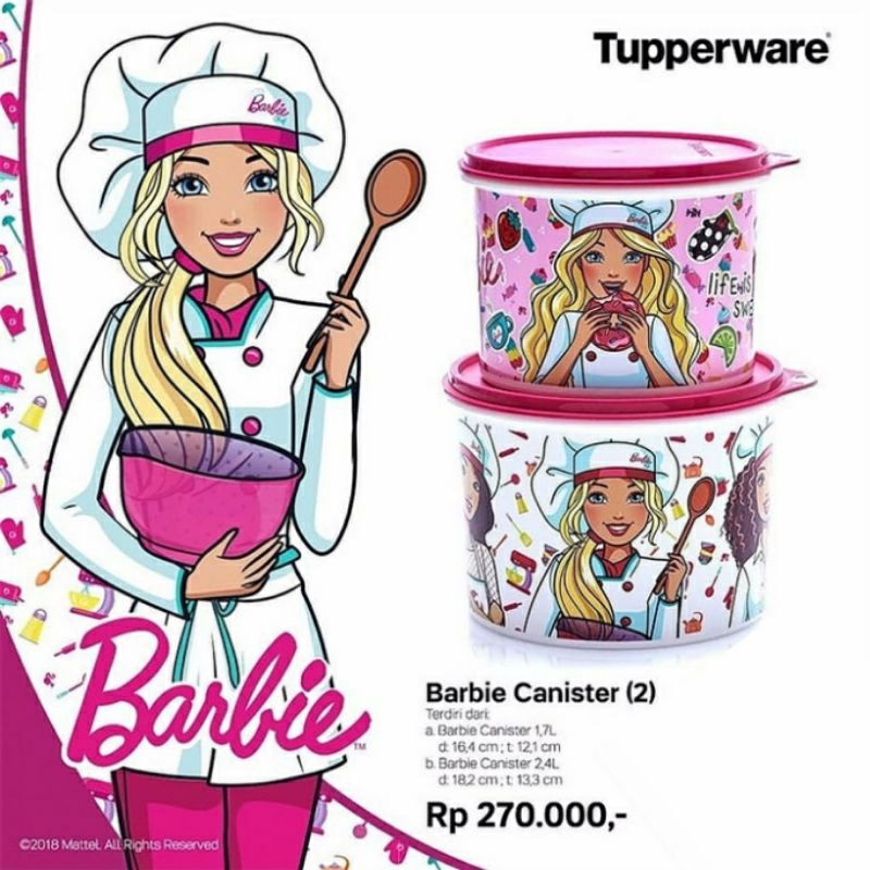 PROMO TUPPERWARE BARBIE CANISTER SET(2PC) TUPPERWARE HK 270K