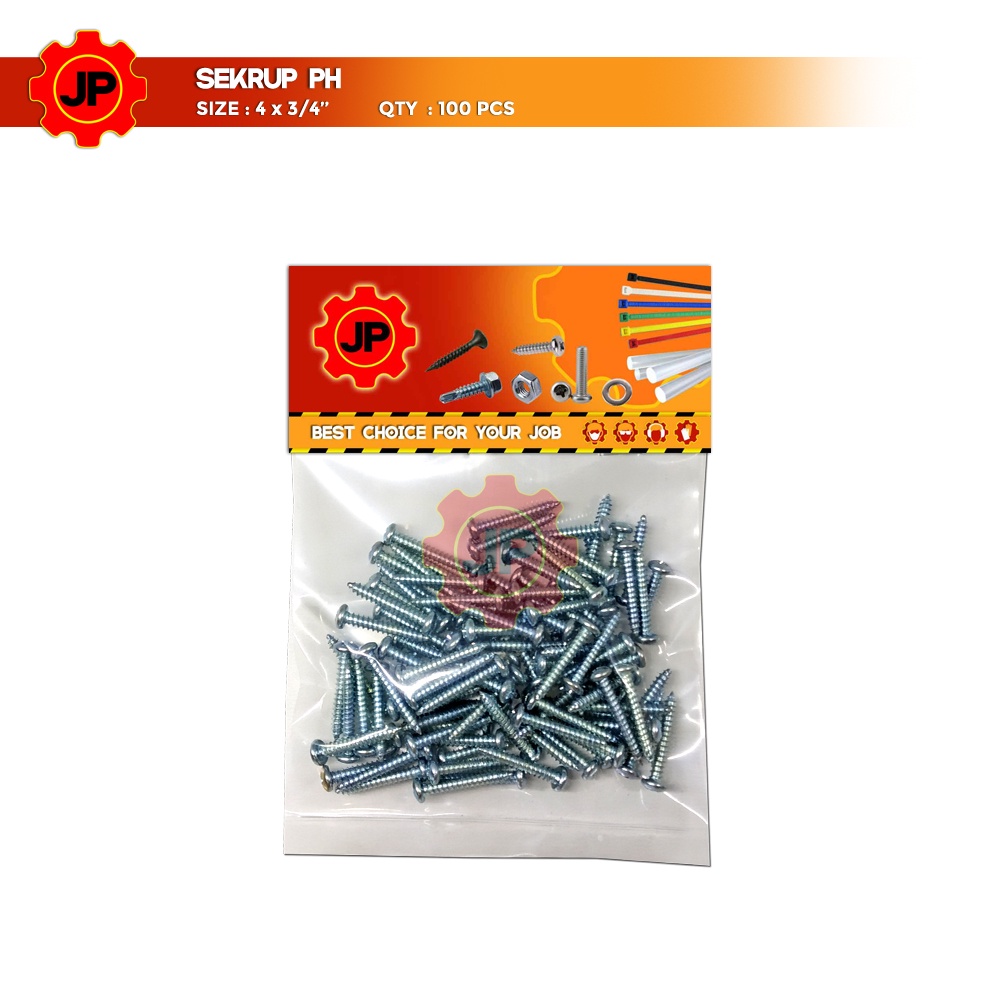 SEKRUP PH 4 x 3/4 - SKRUP PH 4x3/4 BAUT TAPPING ISI 100 PCS