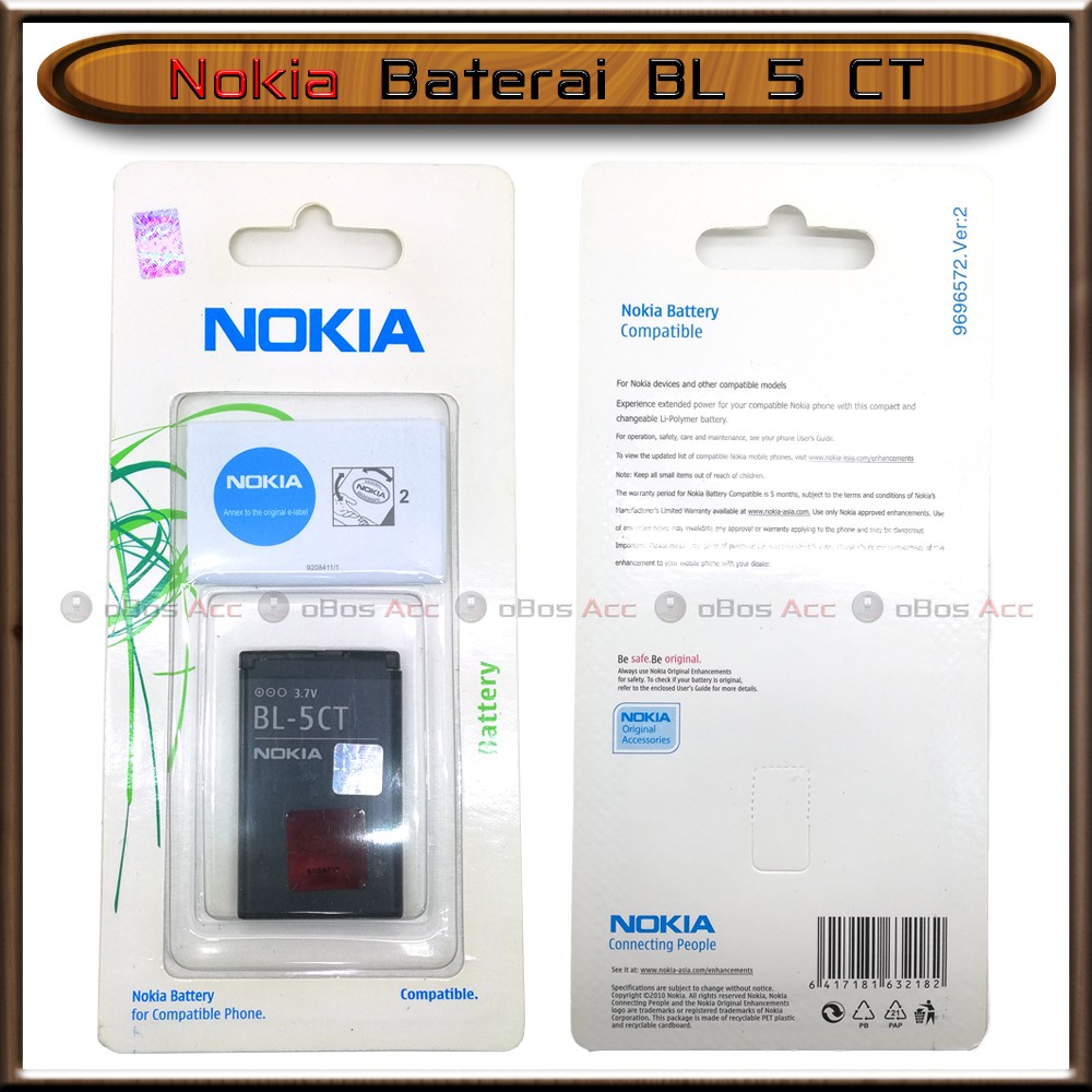 Baterai Nokia 5220 Xpress Music 6303 6730 Classic BL5CT BL-5CT Original Batre Batrai HP