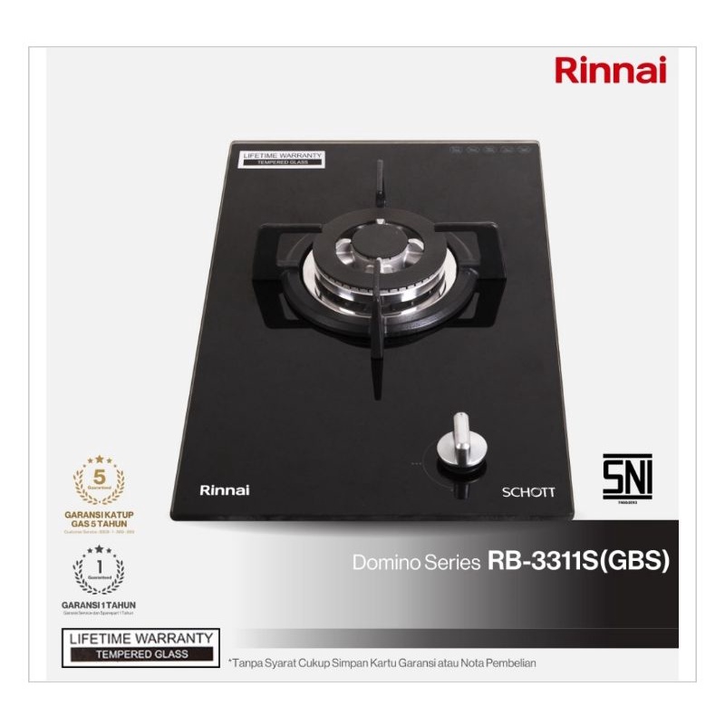 Kompor Tanam Gas Rinnai RB-3311S (GBS)/Kompor Tanam Gas Rinnai 1 Tungku