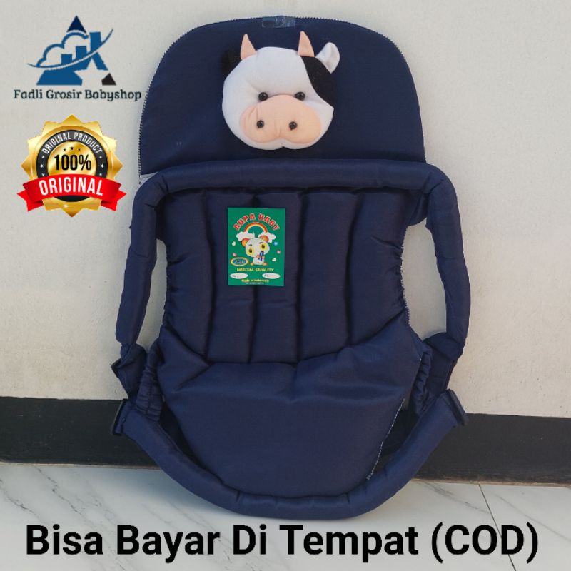 Gendongan Bayi Depan Topi Boneka Sapi/ Gendongan Bayi Duduk Topi Boneka Sapi Terbaru