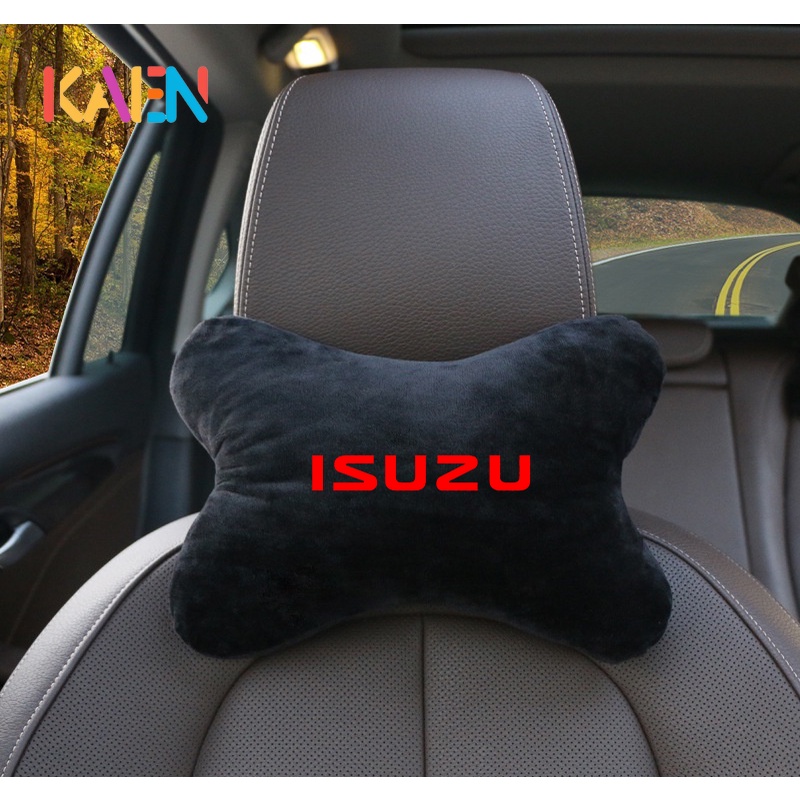 Isuzu Bantal Leher Sandaran Kepala Mobil Warna Hitam Cocok Untuk dmax mu max