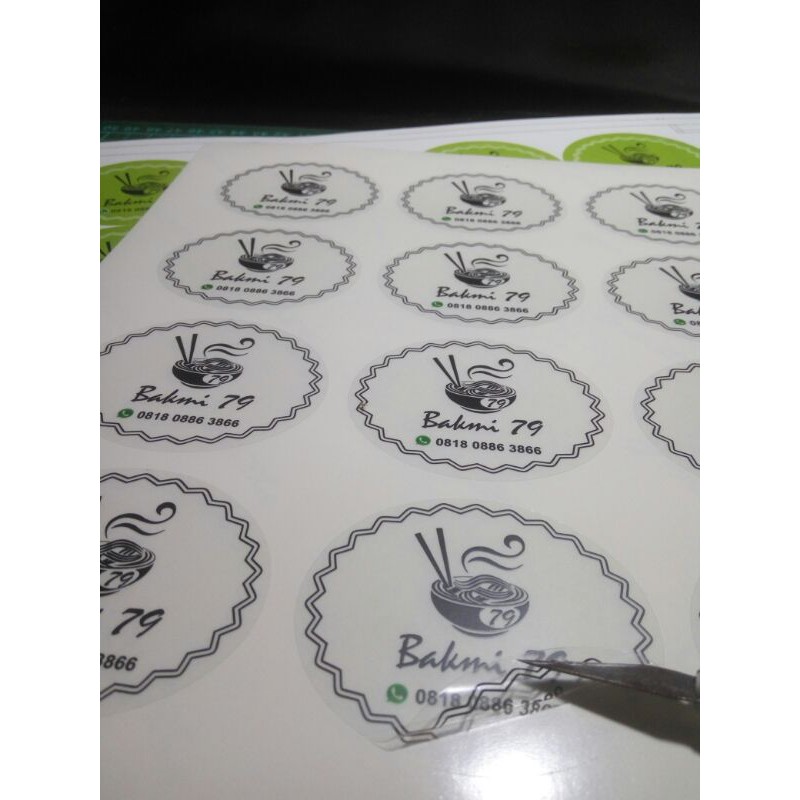 

Stiker label vynil transparan I stiker label produk