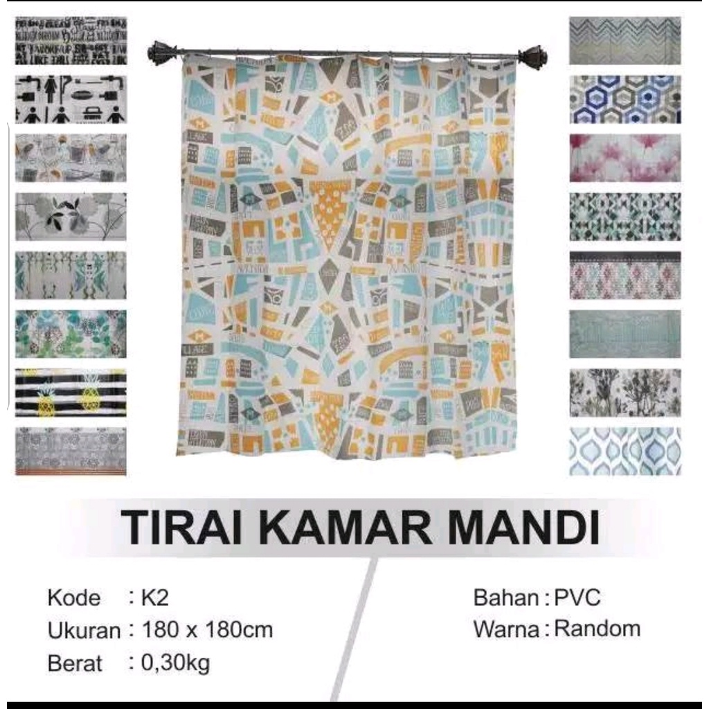 Tirai Kamar Mandi / Shower Curtain High Quality Gorden Kamar Mandi