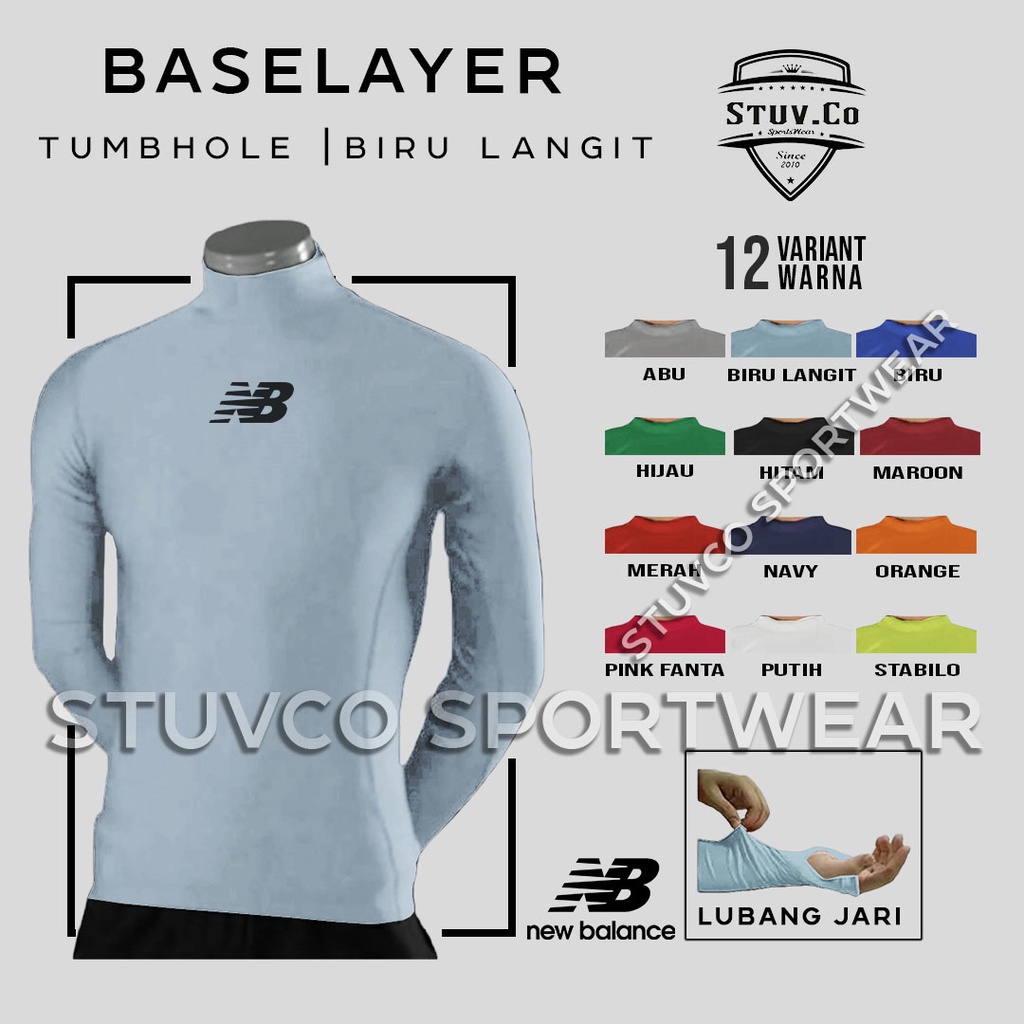 BASELAYER LONGSLEEVE THUMBOLE MANSET TANGAN PANJANG JARI LUBANG JEMPOL DIVING LARI SEPEDA OLAHRAGA UNISEX