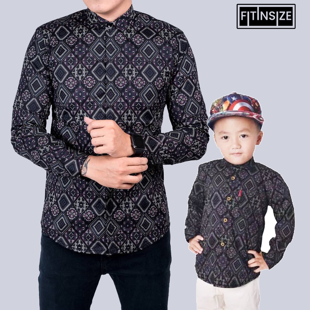 BATIK COUPLE AYAH DAN ANAK SLIMFIT KATUN STRETCH CASUAL/FORMAL BATIK COUPLE BANYAK DICARI MOTIF GRADASI