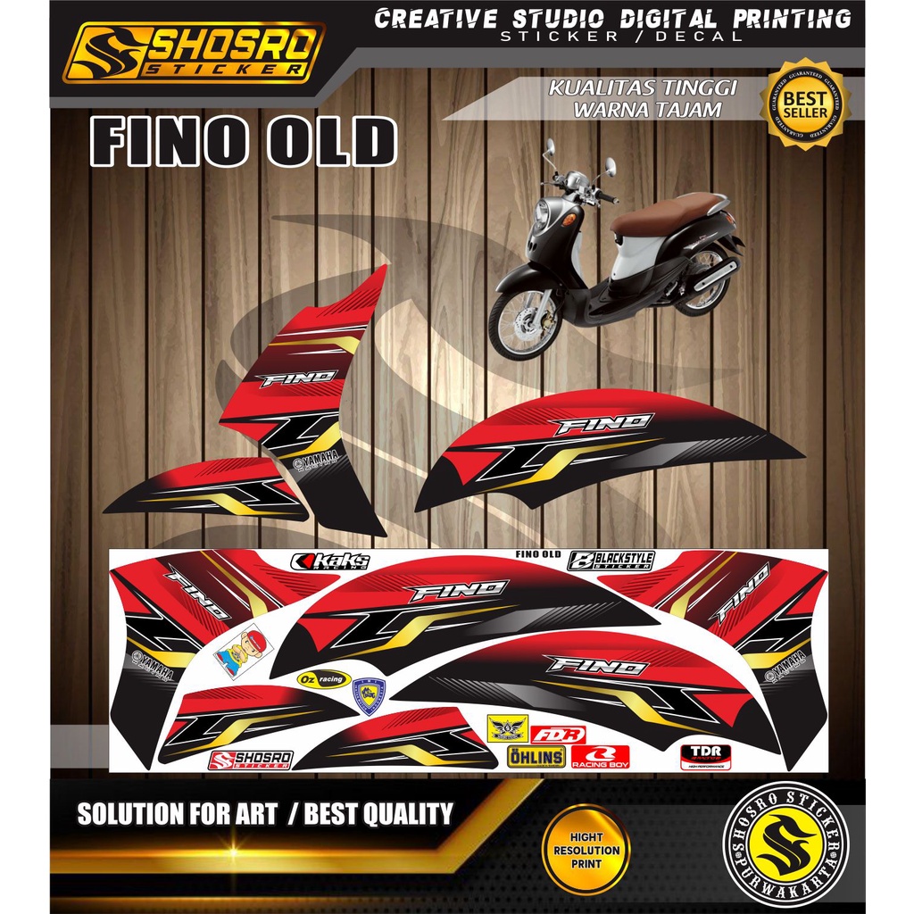 STIKER SIMPLE MOTIF DECAL STIKER YAMAHA MOTOR FINO OLD / STIKER FINO KARBU VARIASI / STRIPING BUAT M