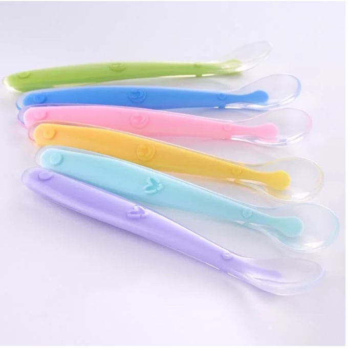 [SMALLBELL SHOP]SENDOK SILICONE makan bayi silikon lentur lembut mpasi/peralatan makan bayi BPA free/sendok silikon ada box/Baby Spoon Silicone