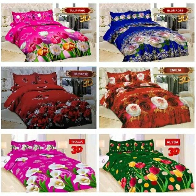 Sprei Bonita  Red Rose ,emilia, Rainbow Novita Elvina Uk 180x200dan 160x200