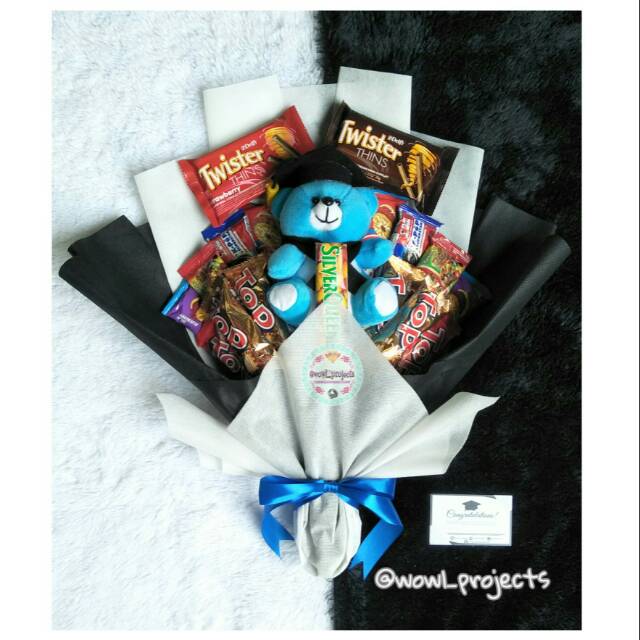 

Buket Snack + Boneka Wisuda Custom/ Buket Snack Wisuda Termurah