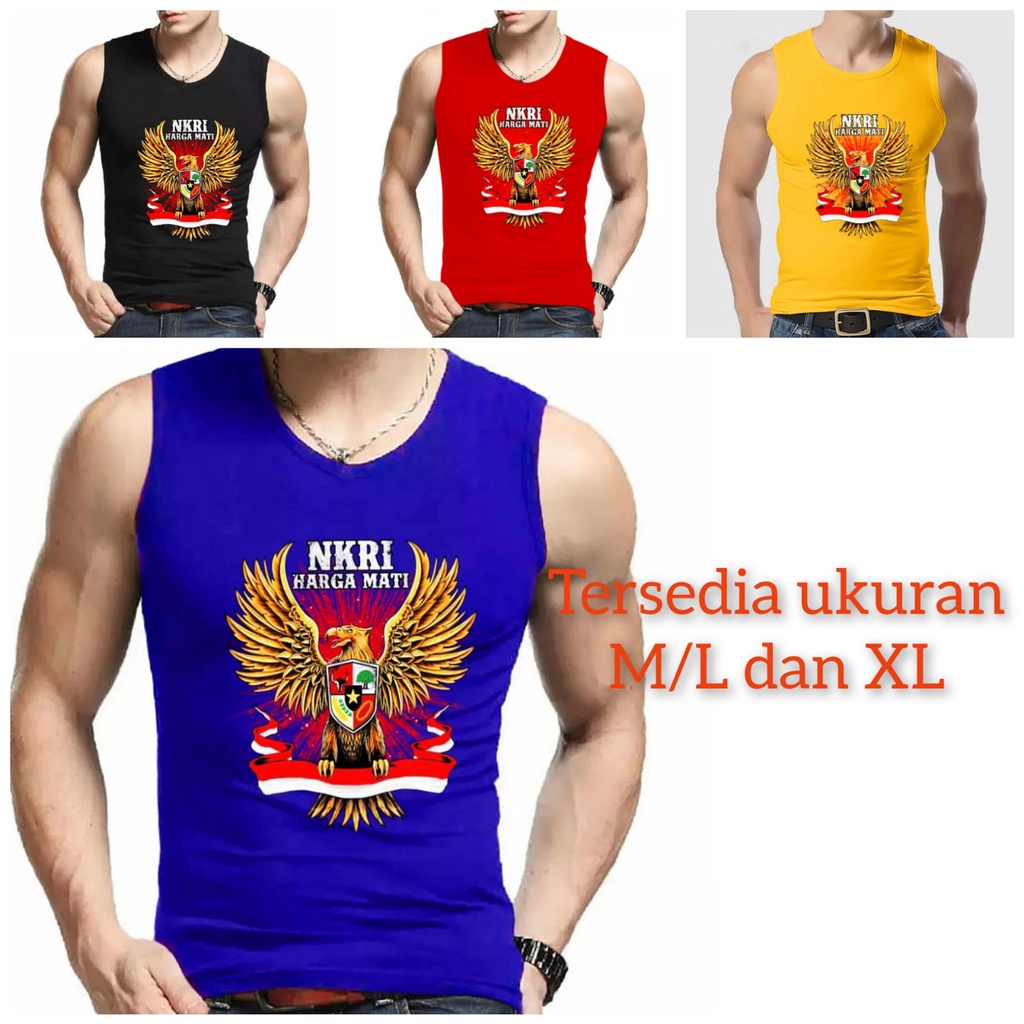 bisa COD / POLILE  - SINGLET NKRI / kaos dalam pria / singlet santai / singlet olahraga / fashion cowok / terbaru / terlaris