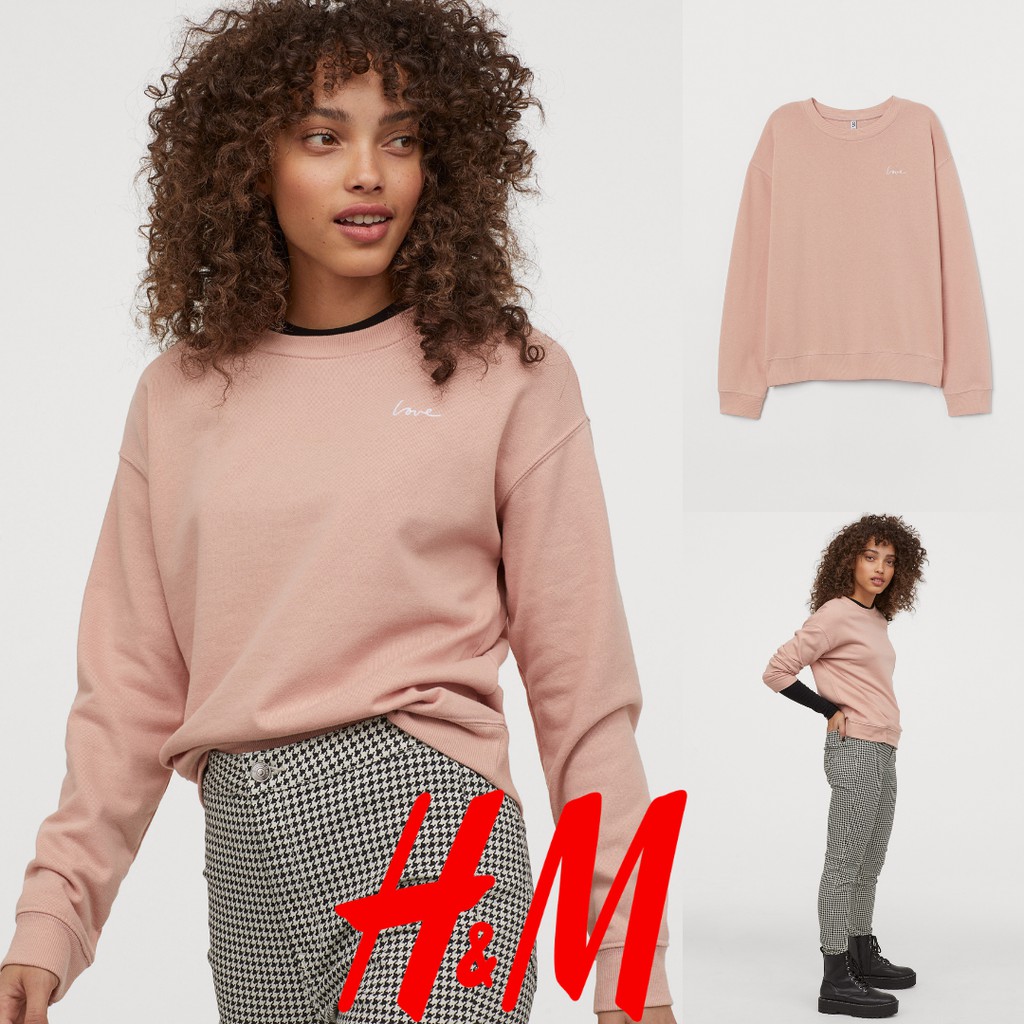 SWEATER H&M ORIGINAL LOVE PINK HNM SALE CREWNECK H&M WANITA SWEATER HNM CREWNECK HNM SWEATSHIRT