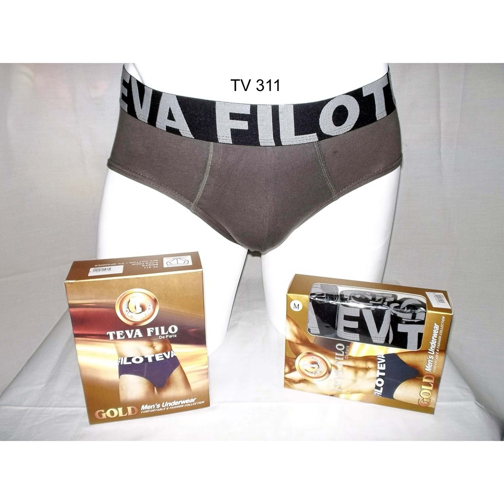 3Pcs CD TEVA FILO Boxer [[ TF 311 ]] Celana Dalam Pria Segitiga - Celana Dalam Boxer  .