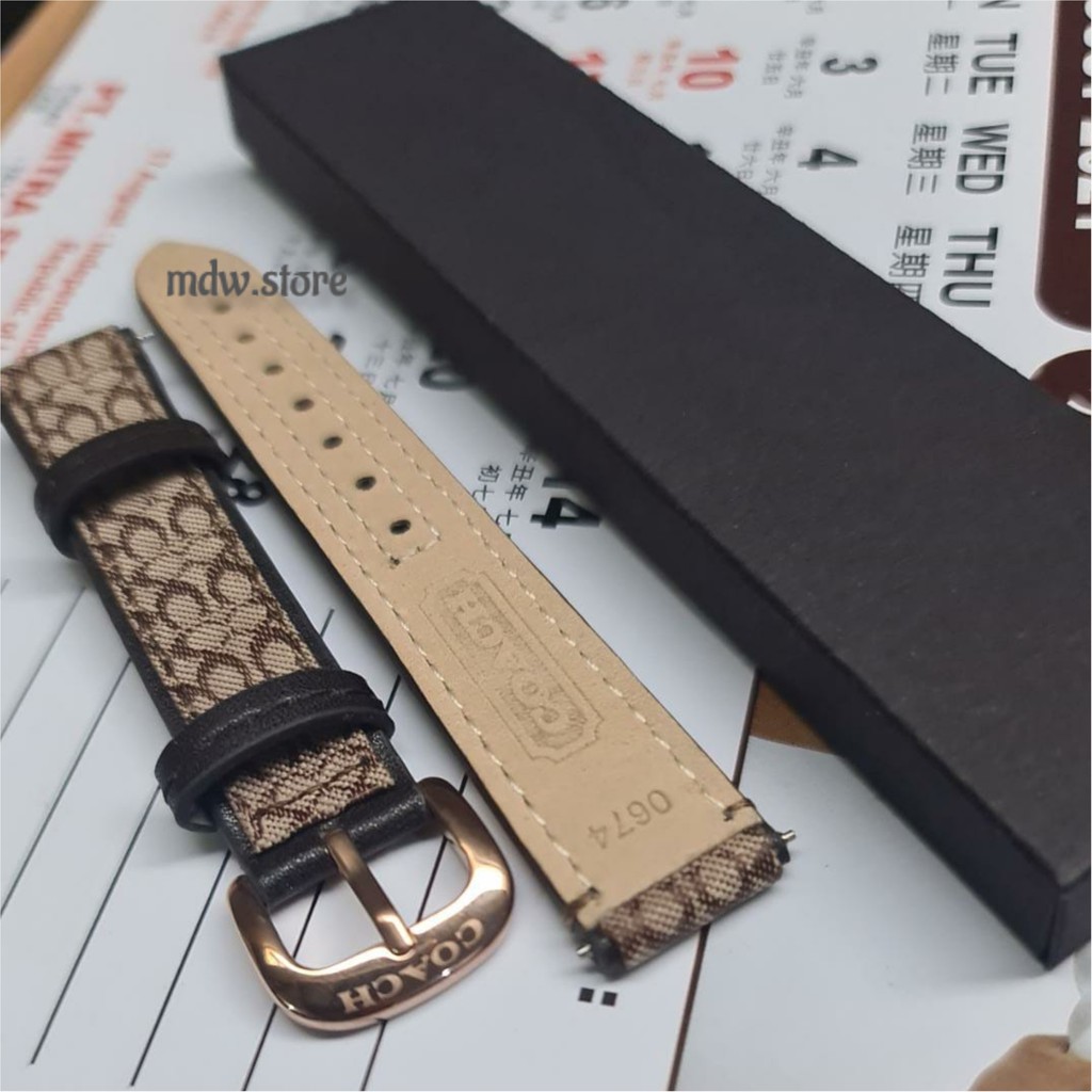 Strap Coach Jam Tangan Kulit Leather Genuine