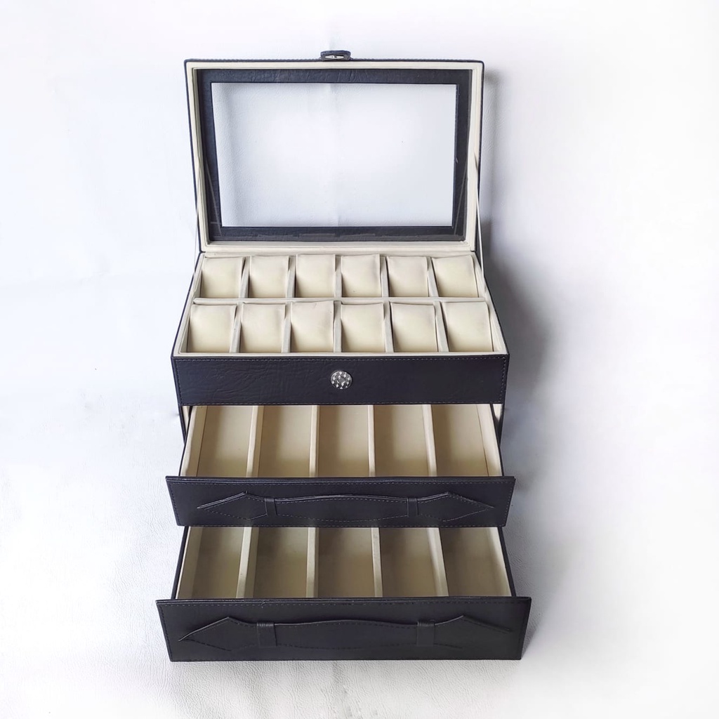 Kotak Jam Tangan isi 12 Mix Tempat kacamata isi 10 / Watch Box Glasses / Box Tempat Jam Tangan dan Kacamata
