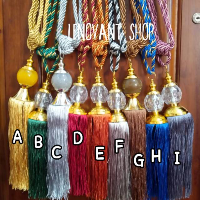 Tali gorden besar / tasel korden kristal / pengikat gorden jumbo premium mewah
