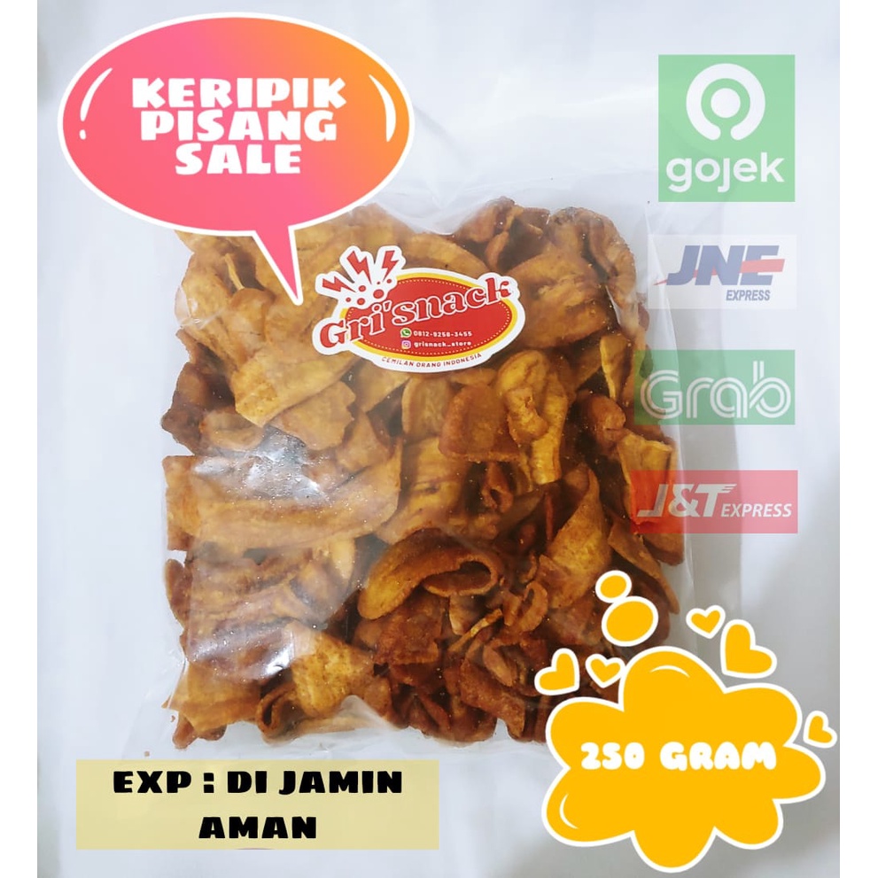 

( GRISNACK ) - CEMILAN / SNACK / MAKANAN RINGAN / KERIPIK PISANG SALE 250GRAM
