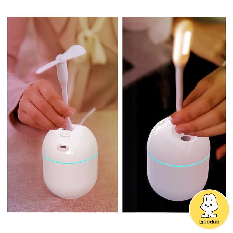 Air Humidifier Mini Portabel USB Aroma Minyak Esensial Diffuser Mobil Aromaterapi Minyak Humidifier Ultrasonic Cool Mist Fogger Mist Maker 220 Ml (Putih) -Doo