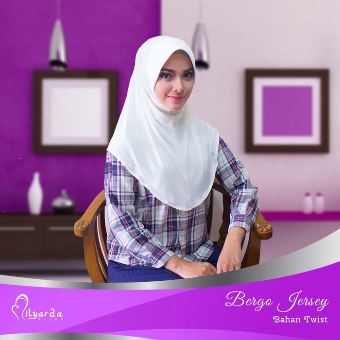 bergo jersey/ kerudung instan/ hijab simpel - Putih