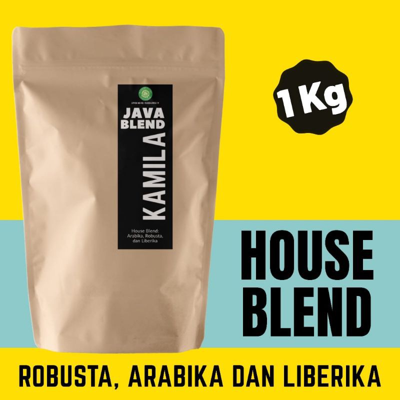 House Blend Robusta, Arabika dan Liberika Temanggung Java Bold Kamila 1 Kg - Biji