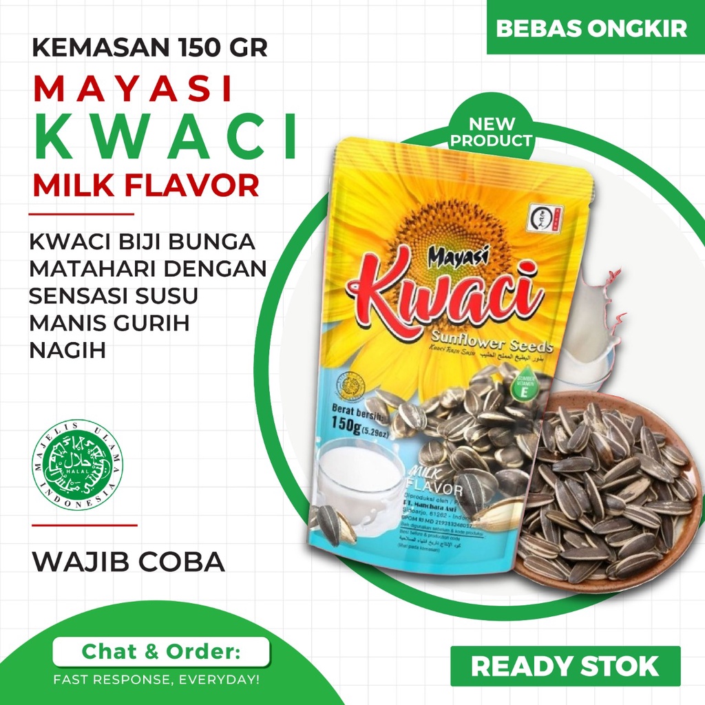 MAYASI - Kwaci Rasa Bawang Gurih - 150gr Rasa Susu 150gr