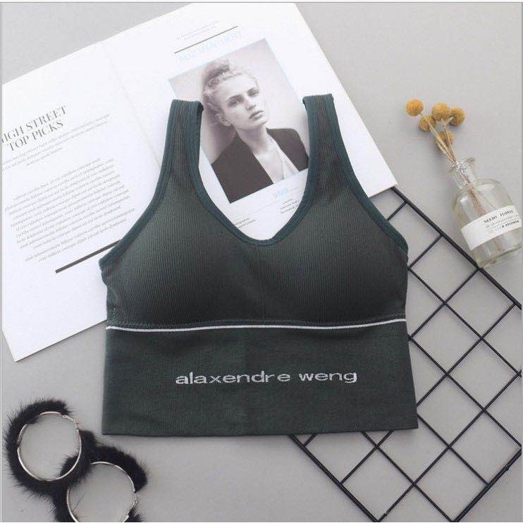 HOHO_HWANG (B-51) SPORT BRA GYM BRA OLAHRAGA PUSH UP WANITA TANPA KAWAT  SEXY IMPORT-B-51 hijau tua