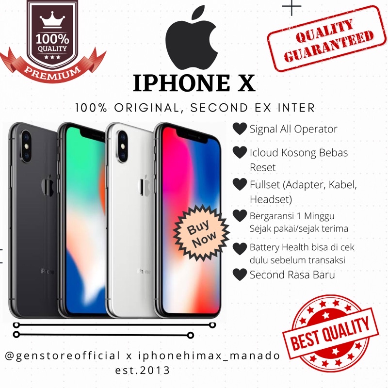 IPHONE X SECOND ORIGINAL EX INTER [FULLSET]