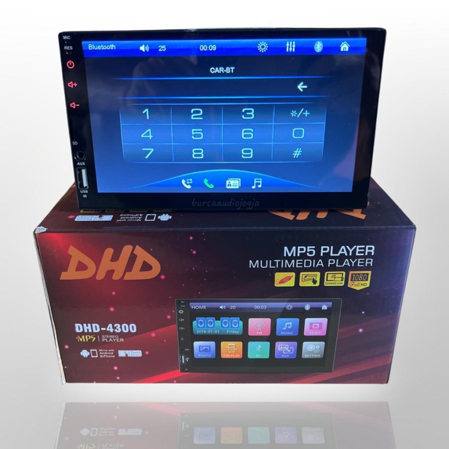 Jual Head Unit DHD 4300 Tape Mobil Double Din Bluetooth MP5 Mirrorlink