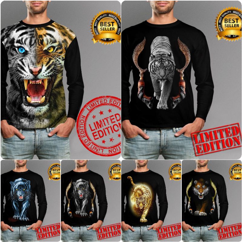 ALPHA - KAOS PANJANG PRIA MURAH GAMBAR MACAN HARIMAU MAUNG PANJALU / MACAN JAWA KEREN INDONESIA