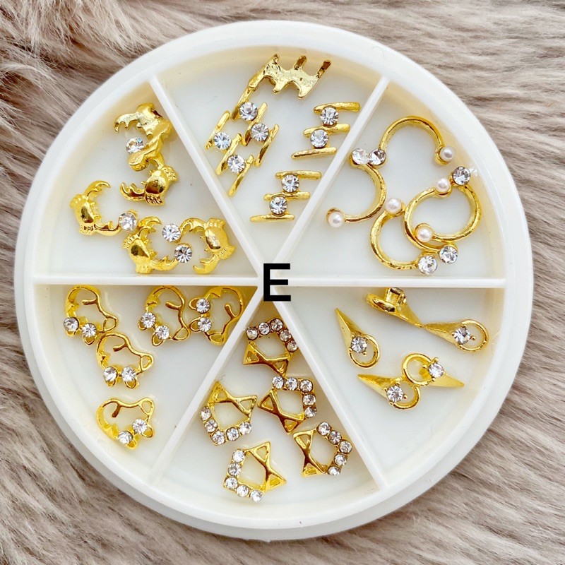6pcs acc wheel nailart gems nail charms swarovski crytal ab nail art pearl