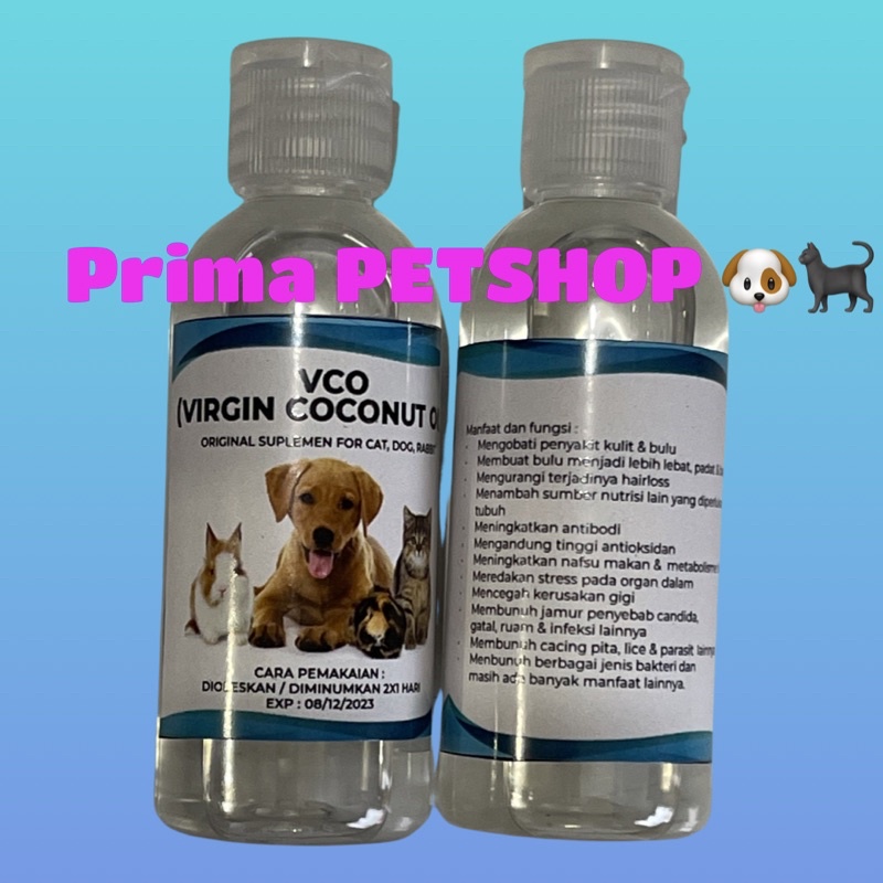 VCO 60ml VIRGIN COCONUT OIL MINYAK KELAPA MURNI ASLI UNTUK KUCING ANJING DAN KELINCI OBAT DAN SUPLEMEN