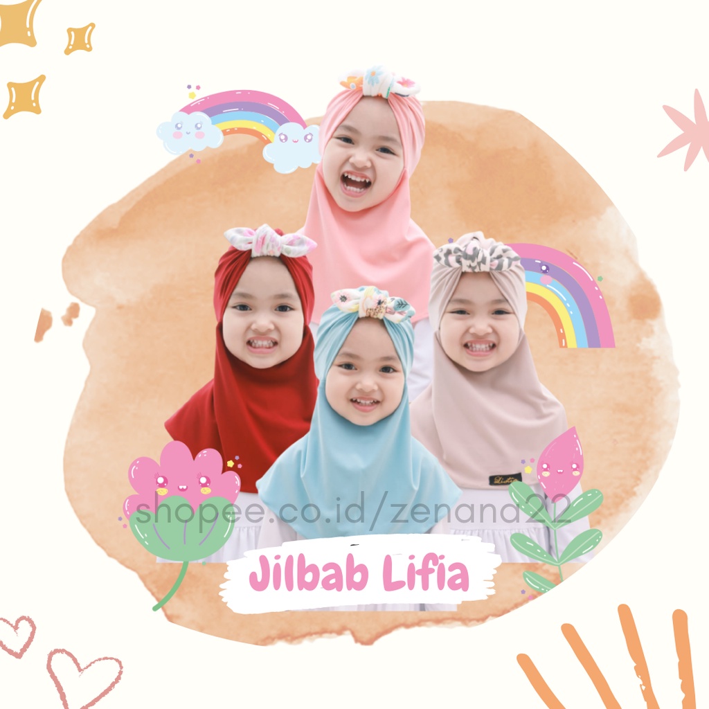 Jilbab Anak Perempuan Lifia Jilbab Anak Umur 0 - 4 Tahun | Kerudung Anak Perempuan Hijab Anak Peremp