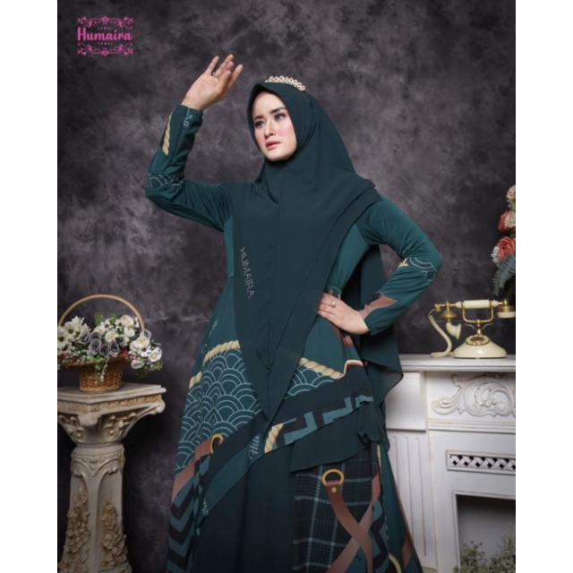 Sherina Series ORI by Humaira / Gamis Set Syar'i / Gamis Pesta Mewah / Dress Busui / Muslimah Branded Wear / Baju Syar'i Terbaru / Baju Polos Syari-D