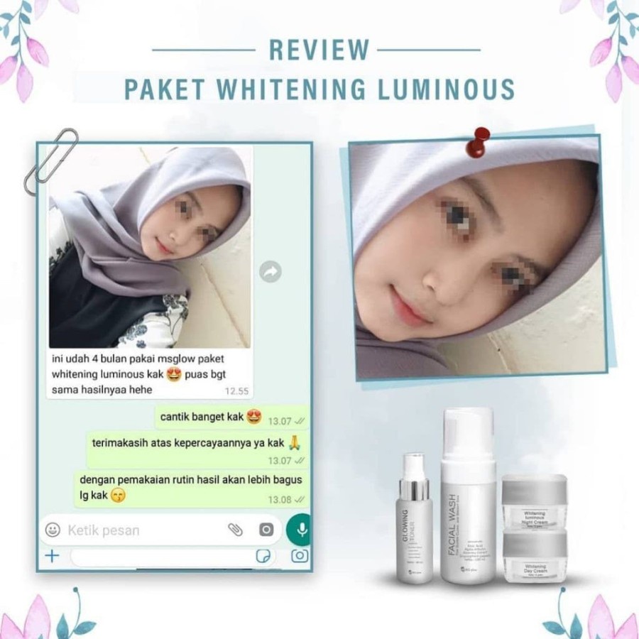 Ms Glow Paket Luminous Series Free Pouch / Ms Glow Original