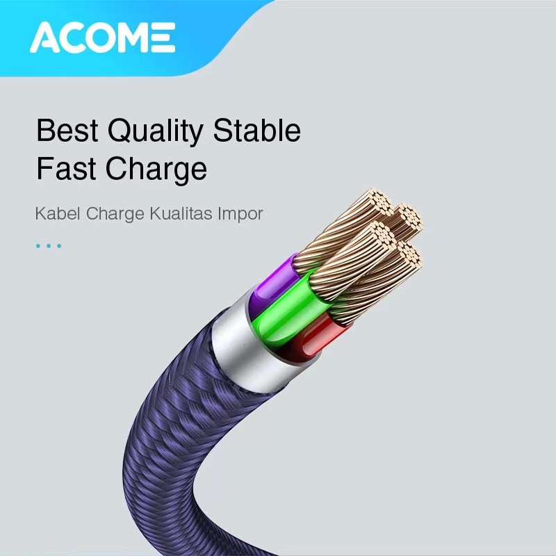 Acome Kabel Data Strong Magnetic Fast Charging 3A 100 cm Garansi Resmi 1 Tahun AXC–Plug Type-C