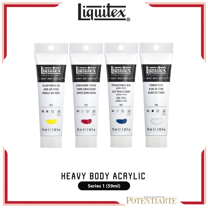 

Cat Akrilik Liquitex Heavy Body 59ml Acrylic Color Series 1 - Part 02 - TITANIUM WHITE