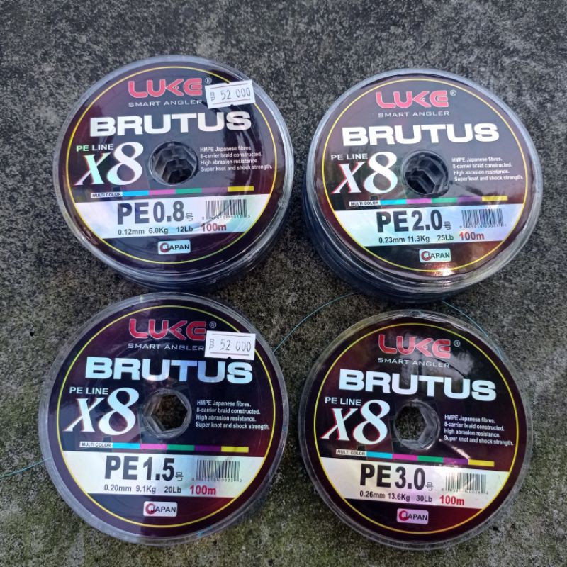 Senar PE X8 Brutus multi &amp; Green Colour 100m/Roll bisa connecting