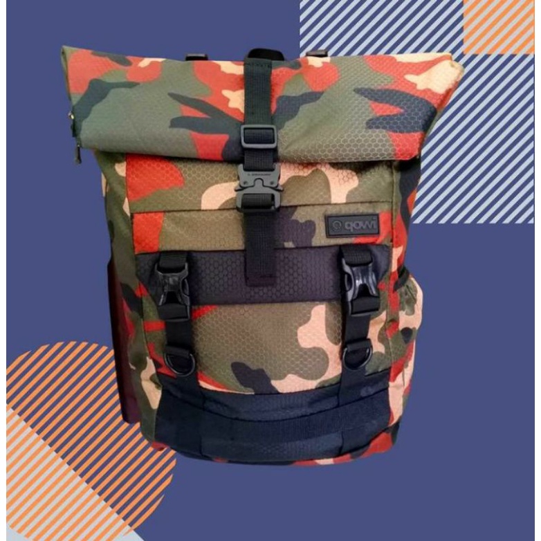 tas punggung ransel qowi fox backpack rooling top loreng