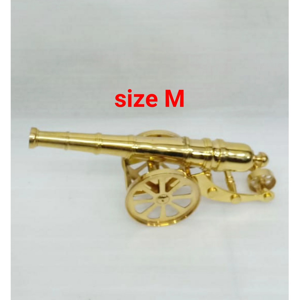 Hiasan miniatur meriam kuningan Size M