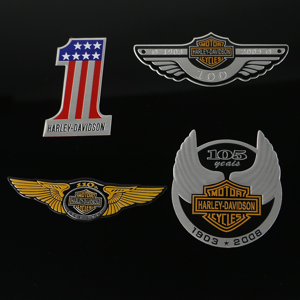 Harley Vintage Motor Kepribadian Sayap Tengkorak Topeng Dekoratif Stiker Body Metal Aluminium Sticker Cover Scratch Decal