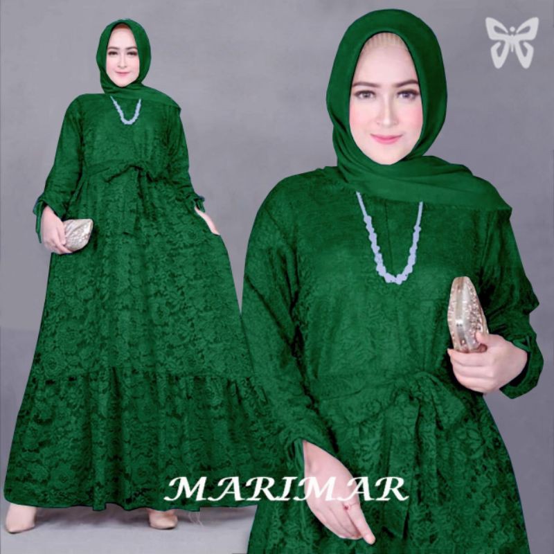 Baju Gamis Muslim Terbaru 2021 Model Baju Pesta Wanita kekinian gaun remaja Muslimah Marimar L