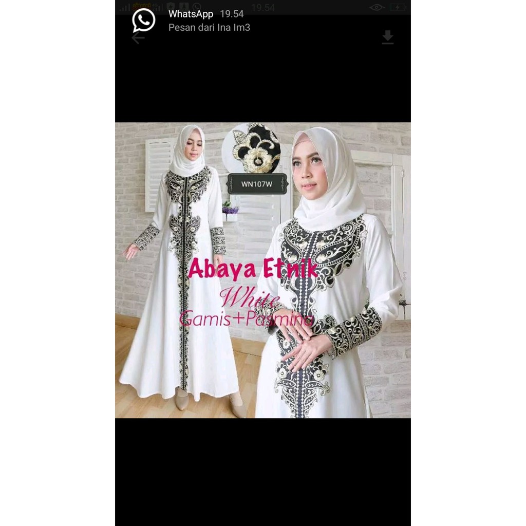 Promo busana muslim wanita putih gamis umroh haji abaya putih jubah putih Diskon