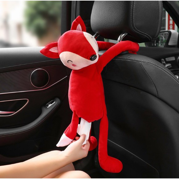 RABBIT KELINCI n RED FOX Kotak Tempat Sarung Tisu Gantung Belakang Jok Mobil Arm Rest Tissue Holder